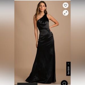 Lulu's Chic Black One-Shoulder Gown
